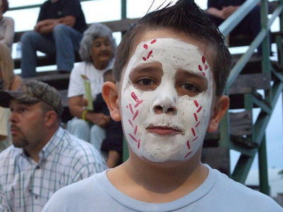 Image: I am a baseball — Josh Telatnyk enojoyed the evening with his face painted.