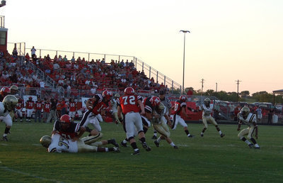 Image: A Panther is loose — Maypearl’s quarterback Conner Vaughan(14) finds running room down the middle of the field.