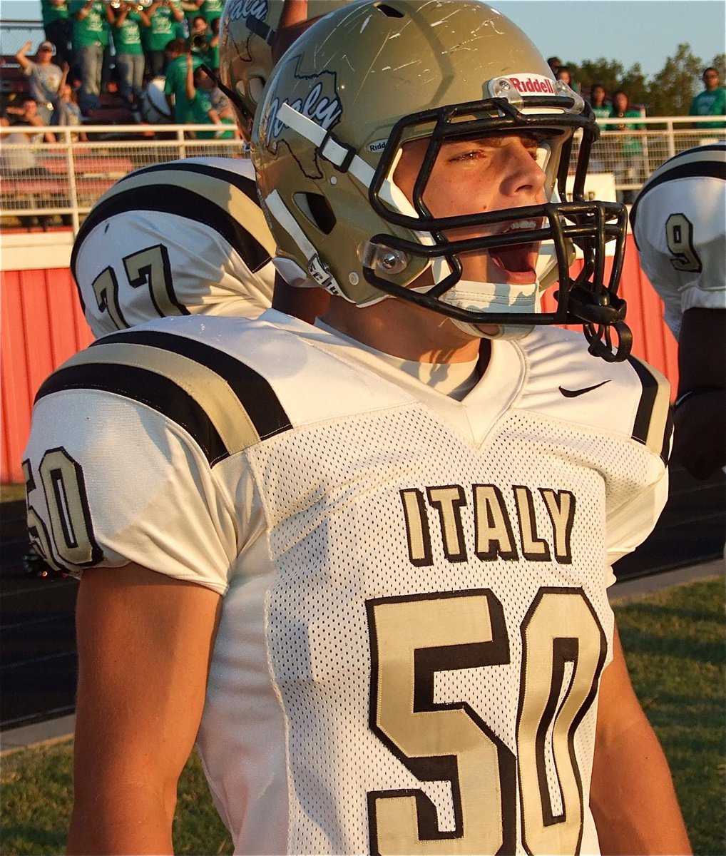 Image: Simon says — Gladiator Ethan Simon(50) cheers on his teammates.