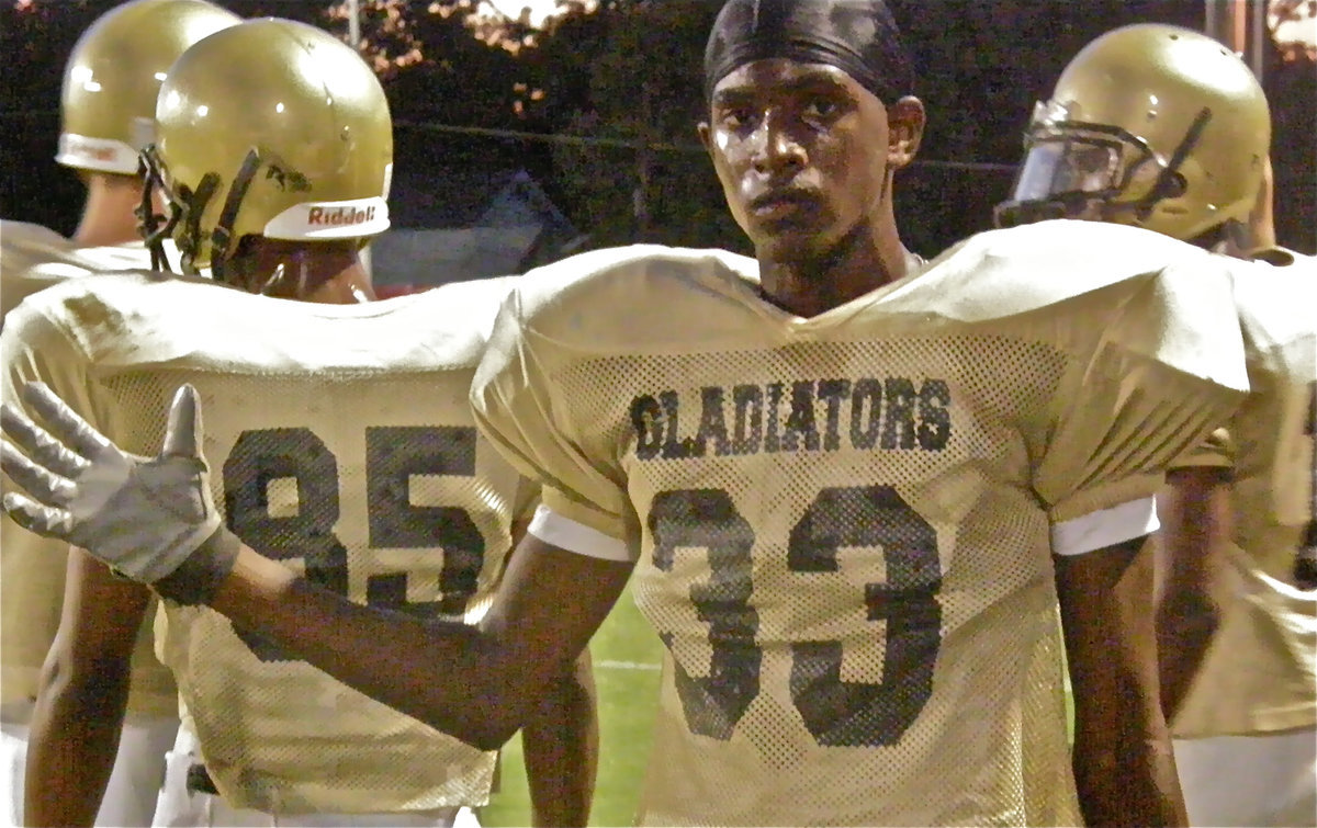 Image: Give a Gladiator five — Ta’Cory, who joined the Gladiators this year keeps the guys fired-up.