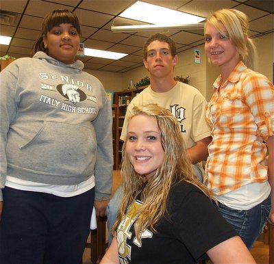 Image: UIL Accounting Team — Competing in UIL Accounting at Stephen F. Austing University in Nacodoches are: Tonelsa Hughes, Brandon Souder and Sierra Harris. Shelbi Gilley (in front) will compete in both Accounting and Computer Applications. Hughes and Destani Anderson (not pictured) will compete in Computer Applications as well.