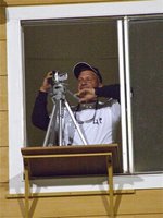 Image: Lee Hamilton tapes it — Chase Hamilton’s father, Lee Hamilton, filmed the JV games from the press box.