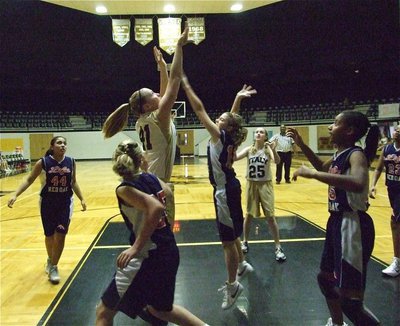 Image: Jaclynn Lewis scores — Jaclynn Lewis(41) led the 7th grade team in scoring with 12-points.