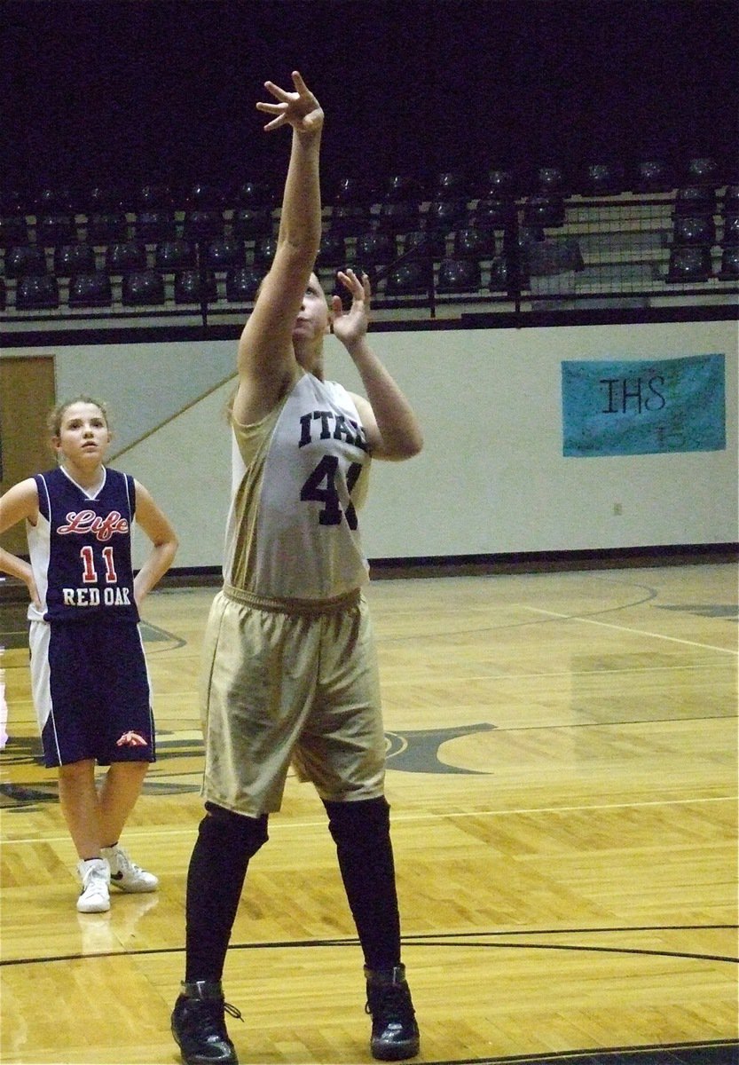 Image: Big shots — Jaclynn “Big Shot” Lewis knocked in two free throws to put the 7th grade girls back in front 17-15 at a critical point in the game.