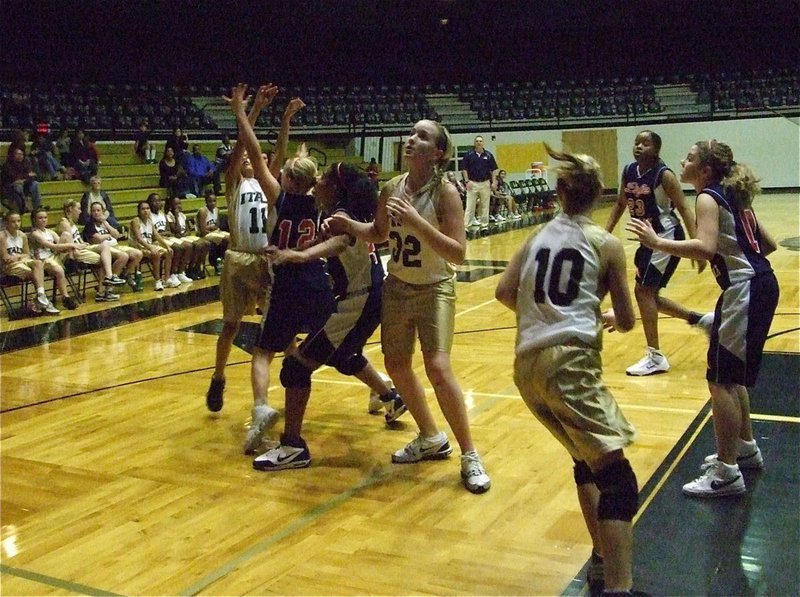 Image: Minton shows might — Alex Minton(11) scored 2-points against Red Oak Life.