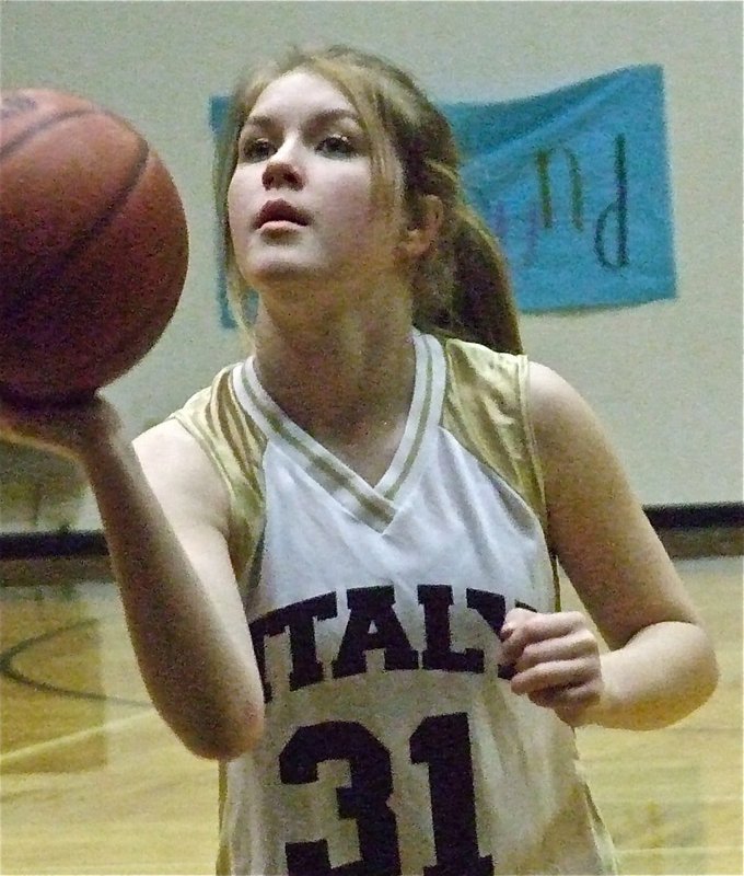 Image: Taylor gets set — Taylor Turner(31) practices free throws before the game.