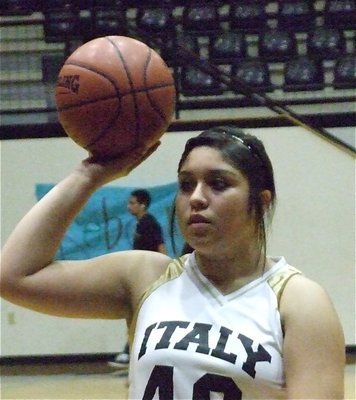 Image: All muscle — 8th grader, Monserrat Figueroa(40), provides the muscle for Italy.