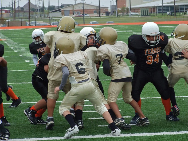 Image: Goal line stand! — A-Team’s defense held Ferris in check by not allowing the Yellow Jackets an offensive score.