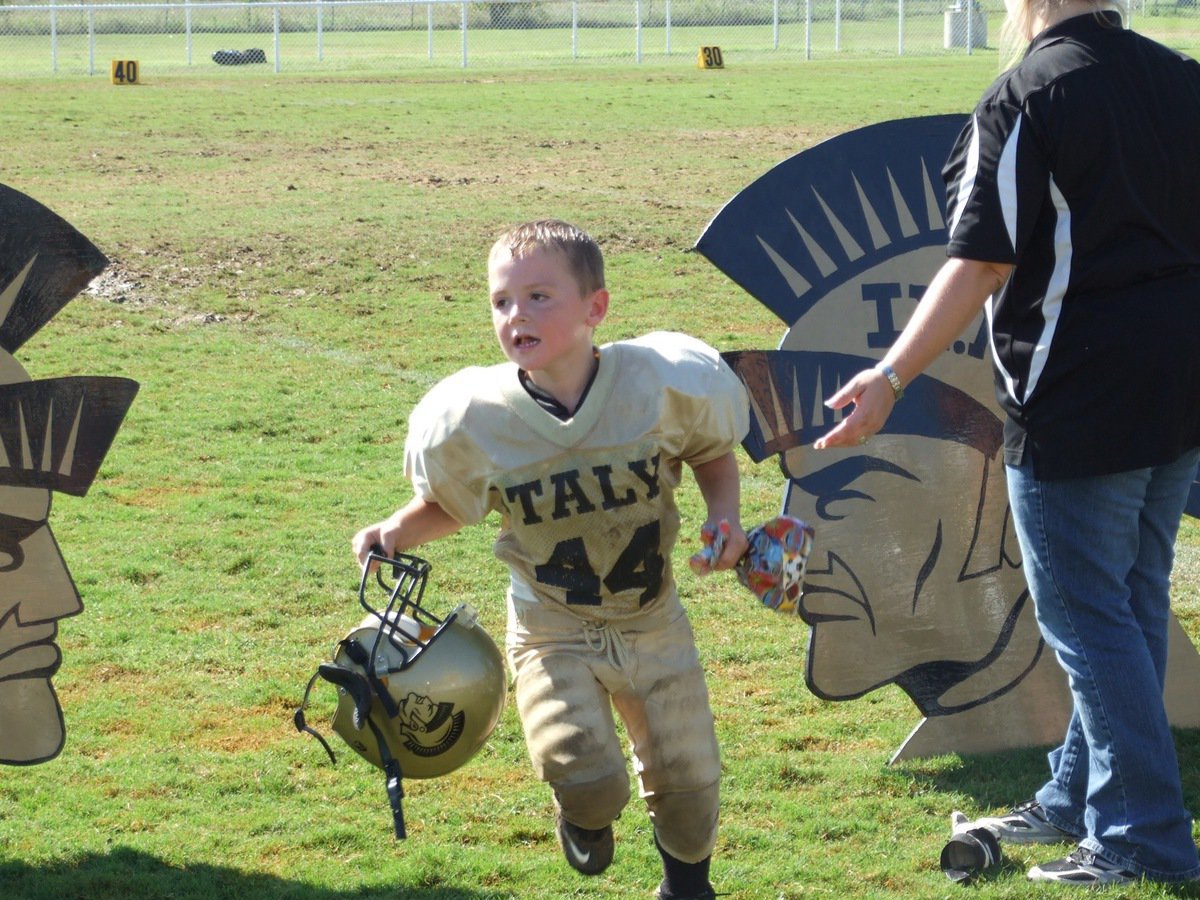 Image: Bryce DeBorde — Bryce Deborde claims his Homecoming spirit bag after the game.