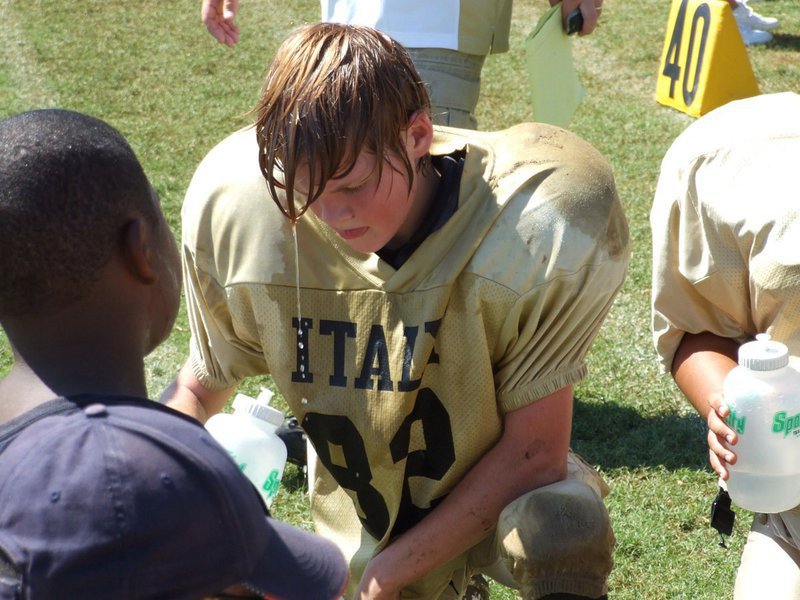 Image: I needed that — Austin Maynard decided pouring cold water over his head would make everything feel better.