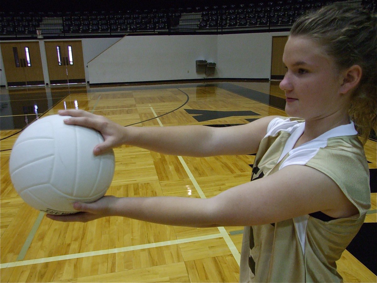 Image: Tara’s tough — Tara Wallis shows her form before the game.