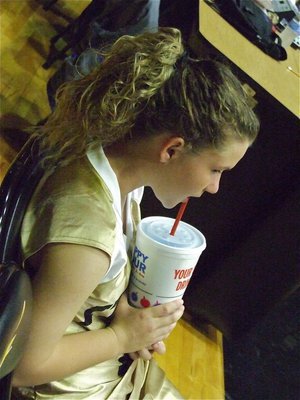 Image: Tara cools down — The 7th grade finshed off the season at 6-0….right down to the last slurp!