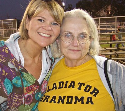 Image: Proud crowd — Aunt GiGi, and proud grandma Ann Byers, show support for John and Zain Byers who play on the team.