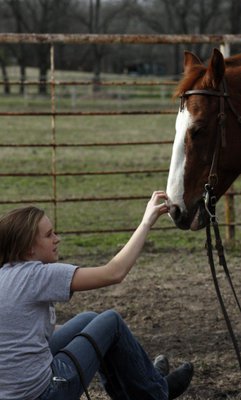 Image: Taking a break — 2010 ECEYA vice president Courtney Griffith takes a break from the mounted games.