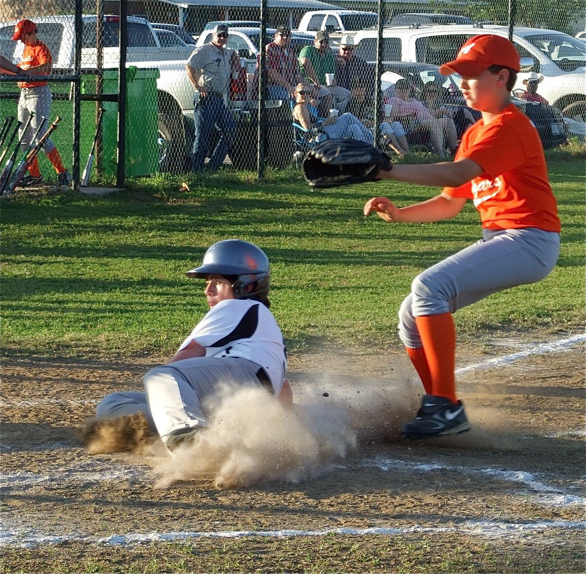 Image: Kyle Fortenberry slides home against Aquilla — The IYAA Baseball/Softball seasons are underway as Kyle Fortenberry tries to stir up a comeback against the Aquilla Cougars in 12 &amp; under boys baseball action at the Upchurch Ball Fields in Italy on Thursday.