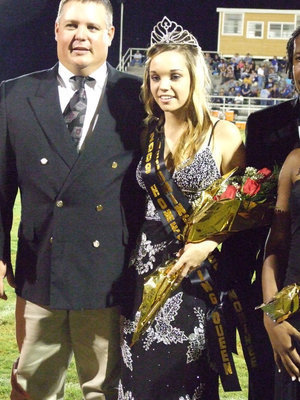 Image: Queen Drew — Drew Windham was crowned IHS Queen Friday night during half time. She was escorted by her father, Joe Windham.