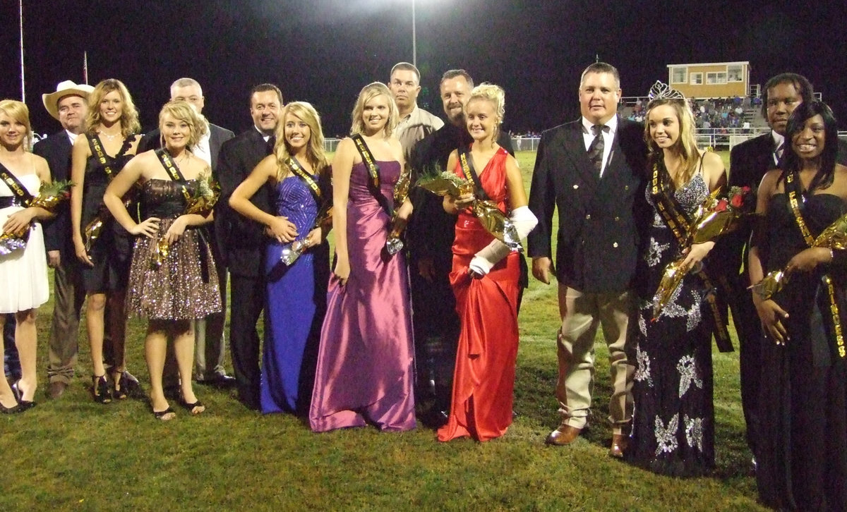 Image: A Queen and her court — Queen nominees and class princesses came together for a photo Friday night.