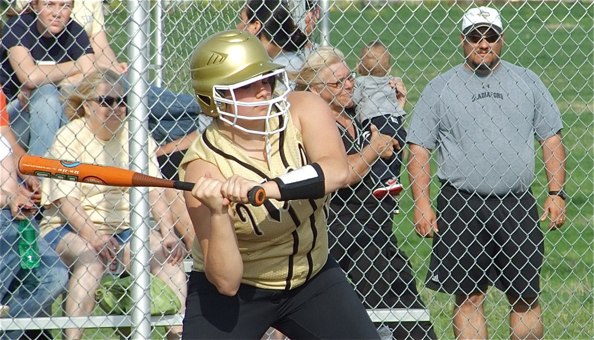 Image: Cori is patient — Cori Jeffords refrains from swinging at a series of bad pitches.