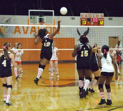 Image: Jaleecia Fleming — #12 Jaleecia gives the ball back to the Lady Eagles