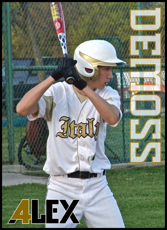 Image: Alex DeMoss #4 — Alex DeMoss stares down the Frost pitcher.