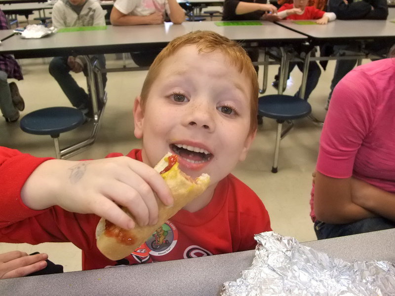 Image: Good Hotdog! — Nicolas Svehlak was enjoying his hotdog!