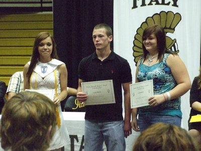 Image: Italy Youth Buyers Fund — Drew Windham, Justin Hayes and Meredith Brummett received scholarships for having animal projects during the Ellis County Expo.
