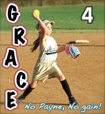 Image: No Payne, no gain! — Second baseman Grace Payne fields a grounder and throws to first base for the out.