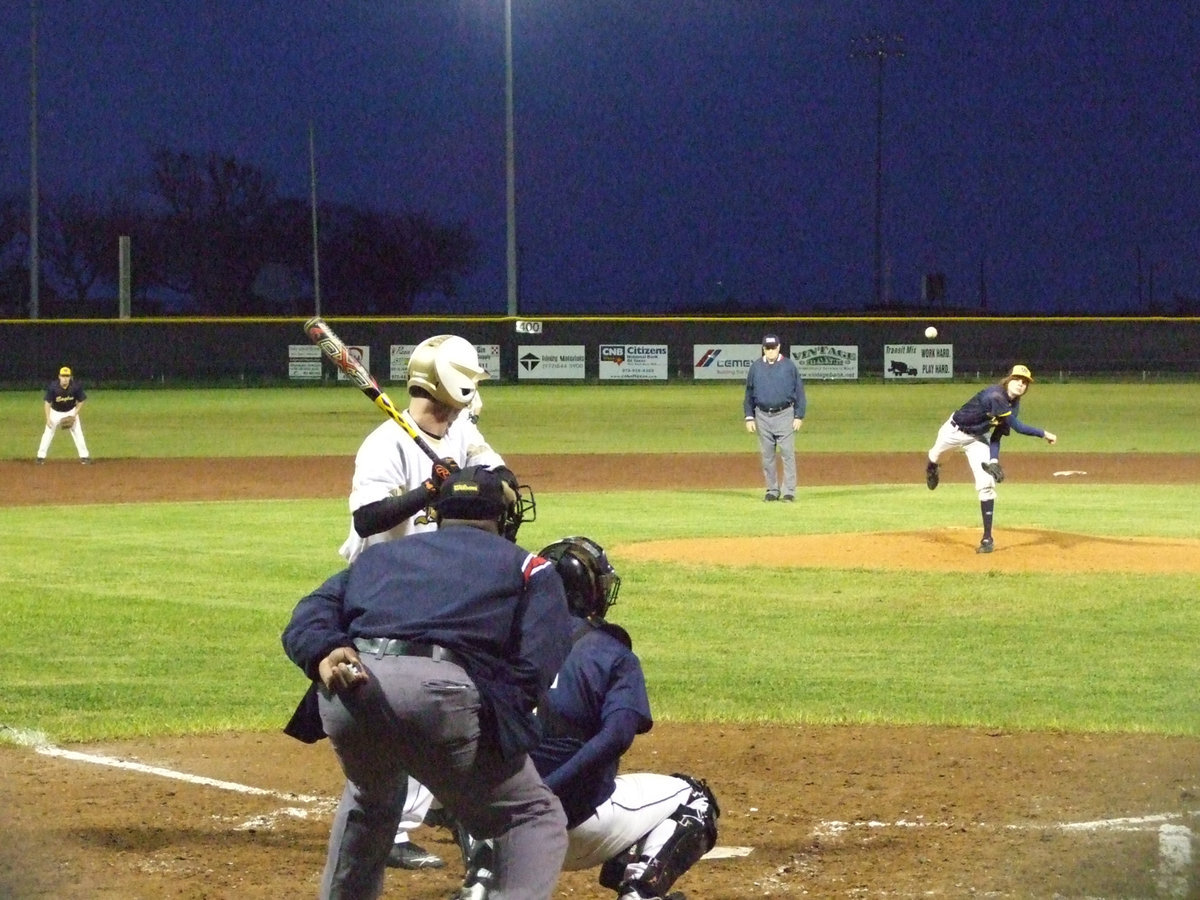 Image: Gladiators score — Eagle pitcher throws one but to no avail.