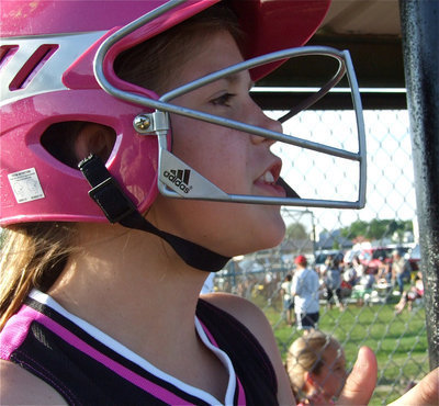 Image: Grace cheers — Grace Haight encourages her 10u Pink Panther teammates from the dugout.