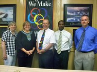 Image: Avalon Administrative Staff — Pictured above are: Margaret Day (elementary Principal), Neva DelBosque (school Counselor), David DelBosque (Superintendent) Chris Marshall (high school Principal) and Jody Tinnery (assistant high school principal).