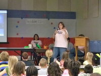 Image: Beverly Cox CBI Teacher — Beverly Cox was explaining to the students how autistic students learn.