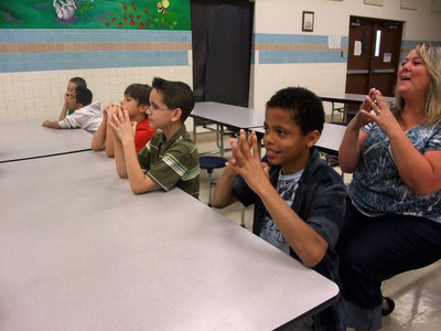 Image: Sign language — When teaching autistic children a lot of sign language is used.