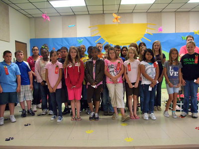Image: Fifth Grade Tiger Leadership Awards — All of these fifth graders have not lost “Tiger Paws” this six weeks.