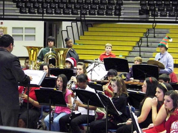 Image: Mr. Perez leads the band