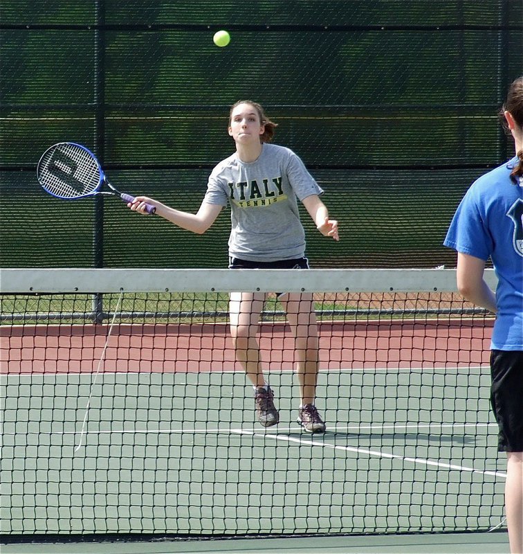 Image: Smithey’s got game — Showing her net skills is Melissa Smithey.