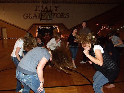 Image: Hair whipping — Students particularly enjoyed this hair whipping song during the Spring Dance.