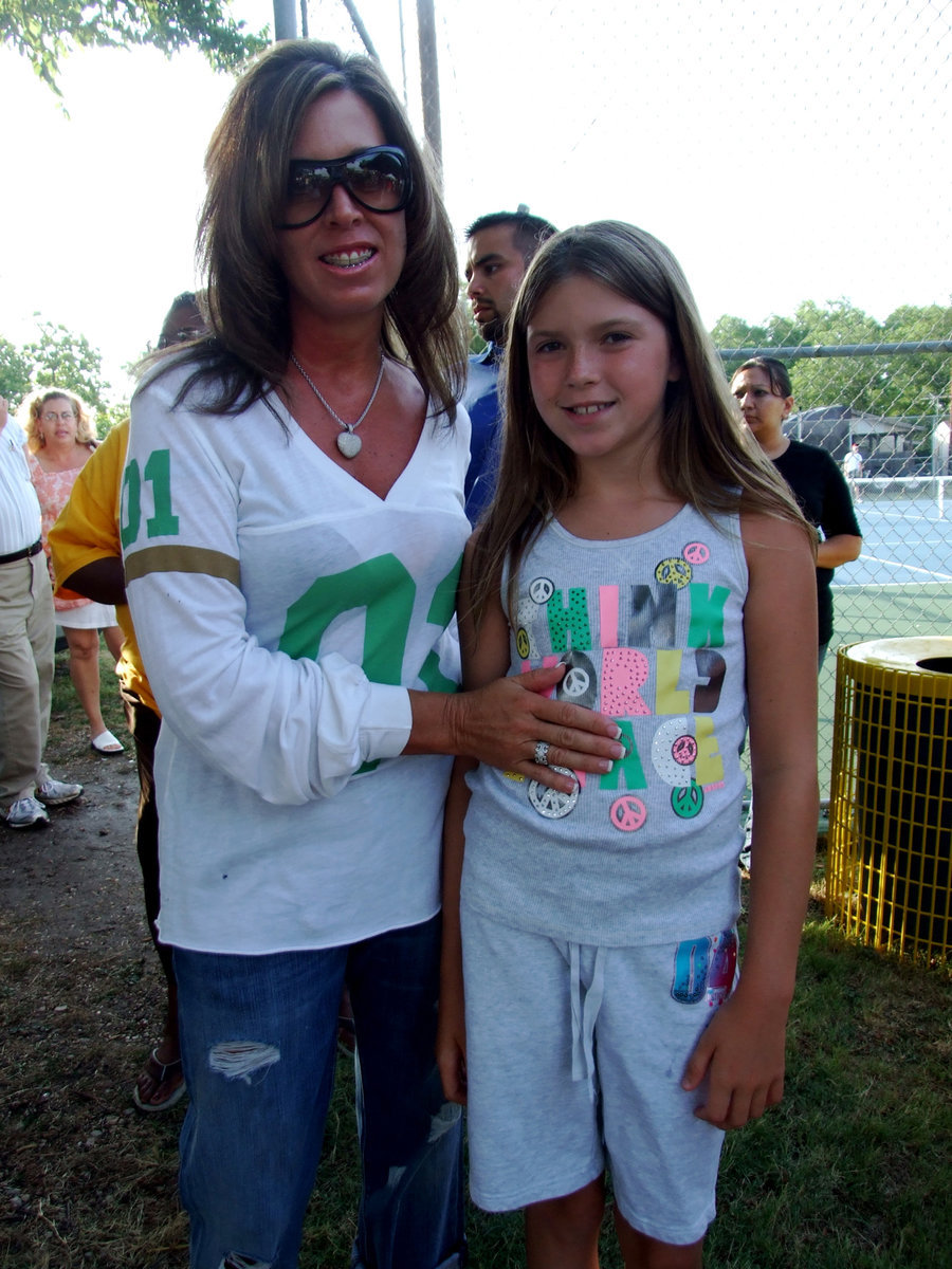 Image: Tina Haight &amp; Grace Haight — Tina Haight and her daughter Grace were at the grand opening. Tina said, " We just donated the park equipment. It looks beautiful, they put it all together and made it look beautiful. I wanted the kids to have a place to play that was safe and pretty – a place to be proud of."