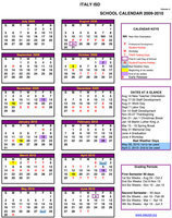 Image: 2009-2010 School Calendar – Italy ISD