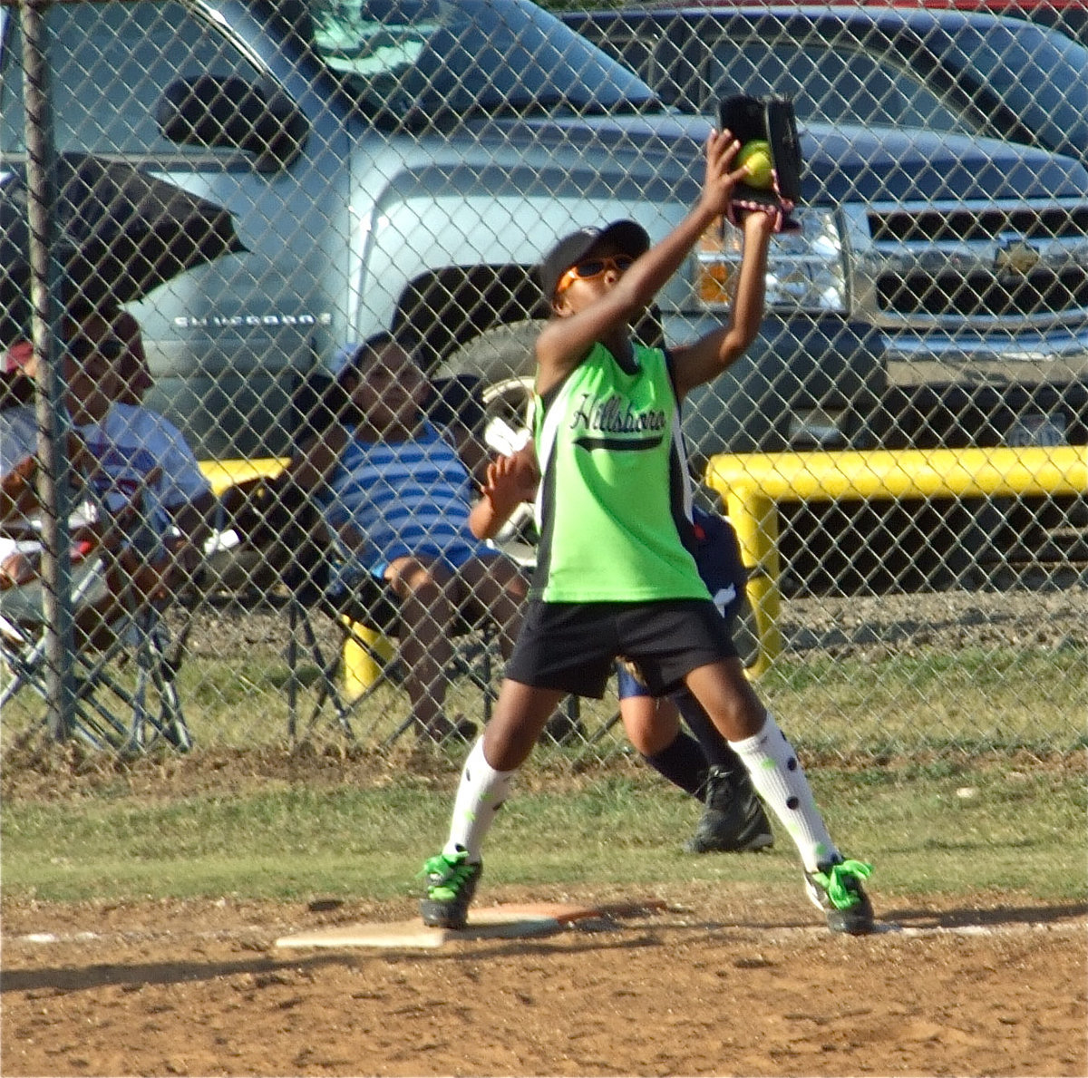 Image: Out at first base