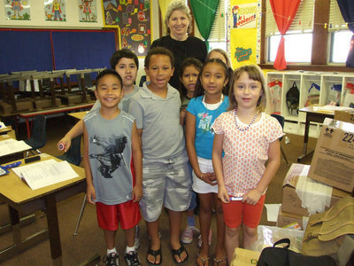 Image: Miss Day and Math Class — Miss Day is the principal of Avalon ISD and in teaching second grade math in the summer school program.