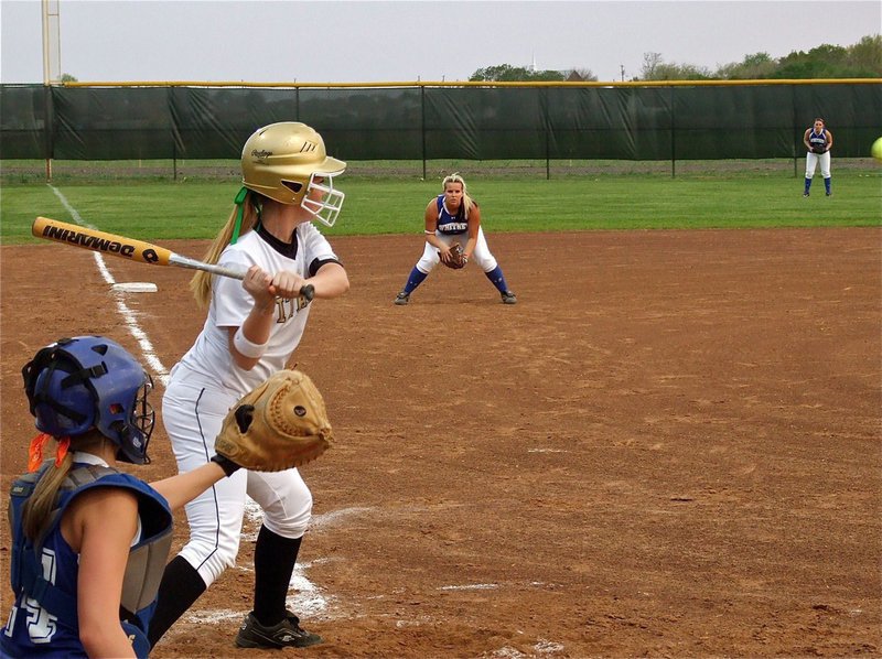 Image: That’s the one — Paige Westbrook picks out a pitch she likes against Whitney.