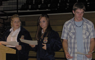 Image: Julia, Drew and Ryan — Julia McDaniel and Drew Windham present Ryan Ashcraft his certificate.