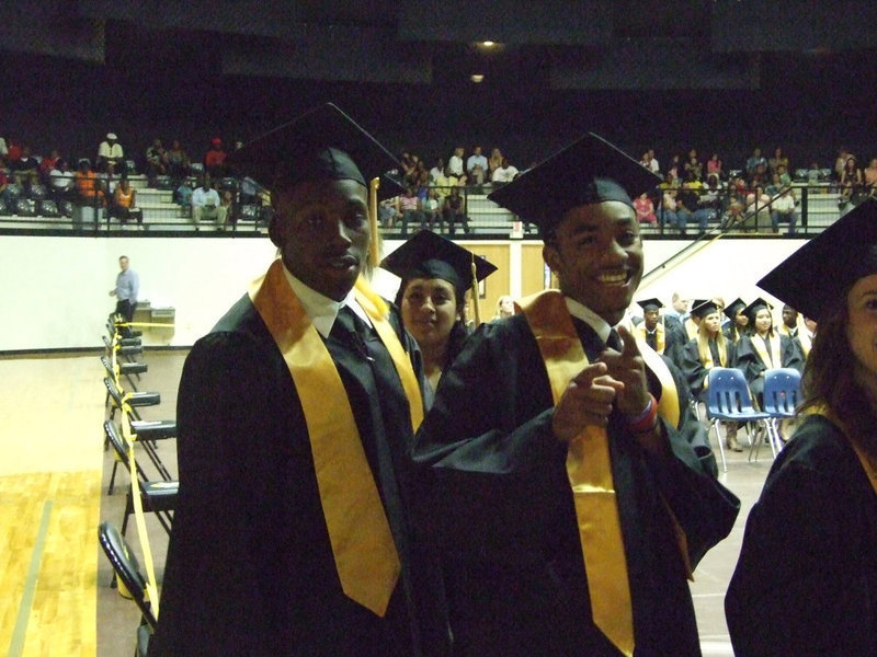 Image: D-Man and Curtis — Dontavius Clemons and Curtis Cole wait their turn on the stage.