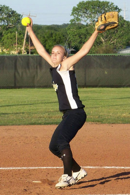 Image: Junior Pitcher, Courtney Westbrook — Westbrook started the game in the circle for the Lady Gladiators.