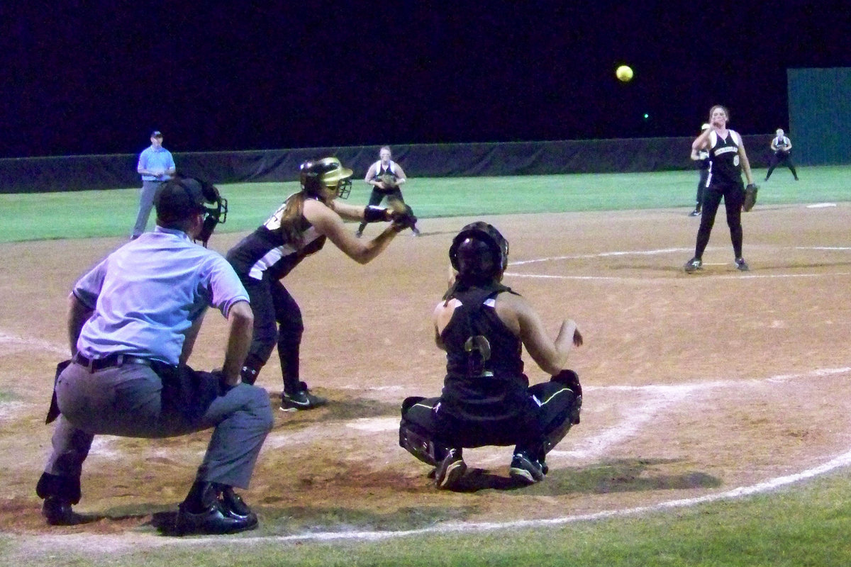 Image: Strategy — The Meridian defense opted to throw four unhittable pitches to Jeffords who had, in her last at-bat, hit one over the fence.