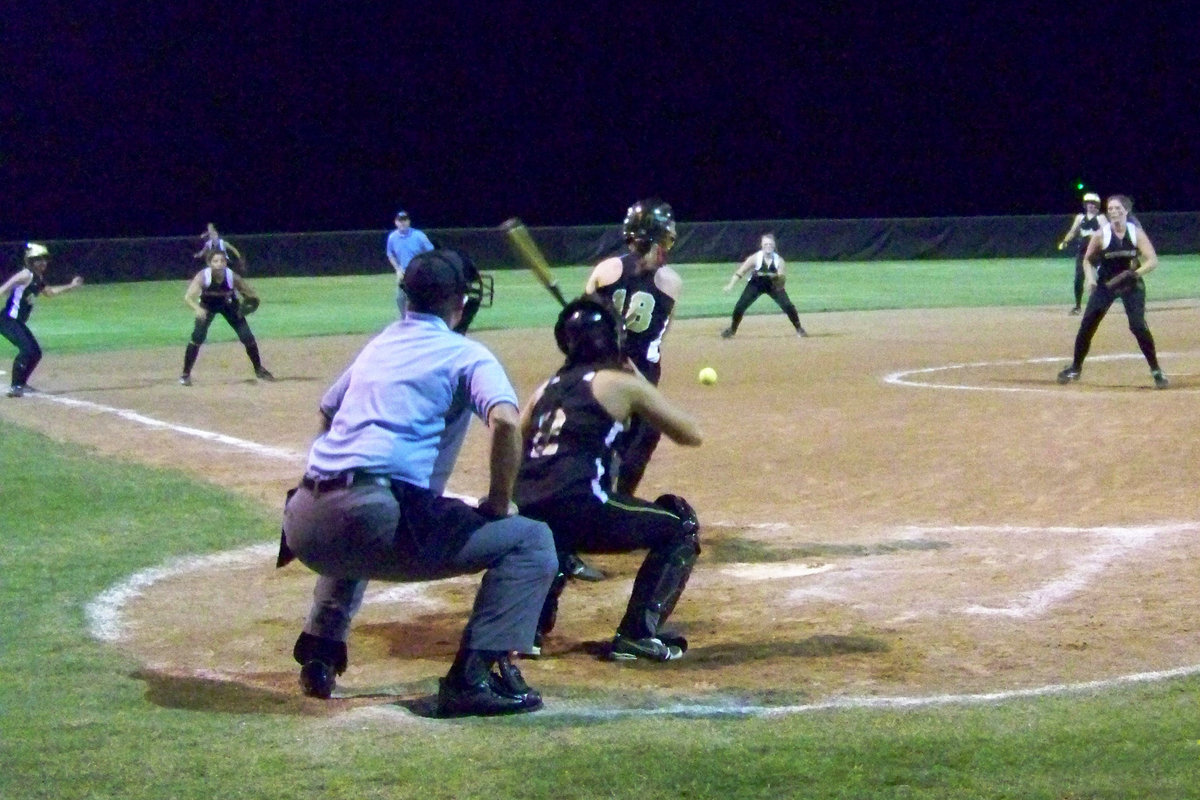 Image: Bumpus up the middle — This hit was the beginning of complete chaos at home plate.