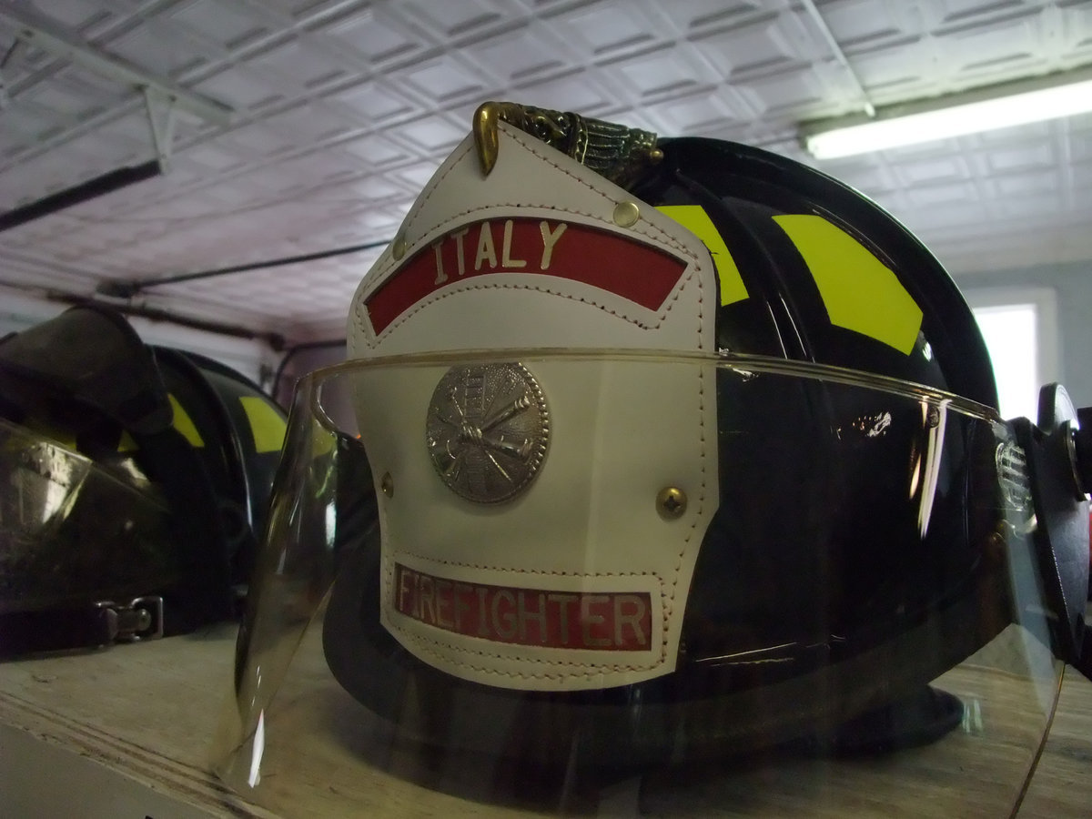 Image: Safety is key — A fire helmet with shield runs about $300.00.