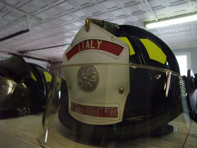 Image: Safety is key — A fire helmet with shield runs about $300.00.