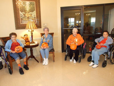Image: Happy residents — Happy residents ready to pass out candy.