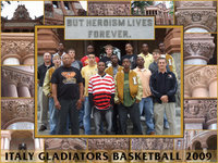 Image: The Italy Gladiators give the gargoyles something to smile about — (Top row) Darrin Moore, Jase Holden, Jasenio Anderson, Ryan Ashcraft, Dontavius Clemons, John Isaac, Aaron Thomas (2nd row) Asst. Coach Josh Ward, Donald Walton, Oscar Gonzalez, Diamond Rodgers, Desmond Anderson, Dan Crownover, (1st row) Asst. Coach Larry Mayberry, DeAndre Sephus, Heath Clemons, Head Coach Kyle Holley